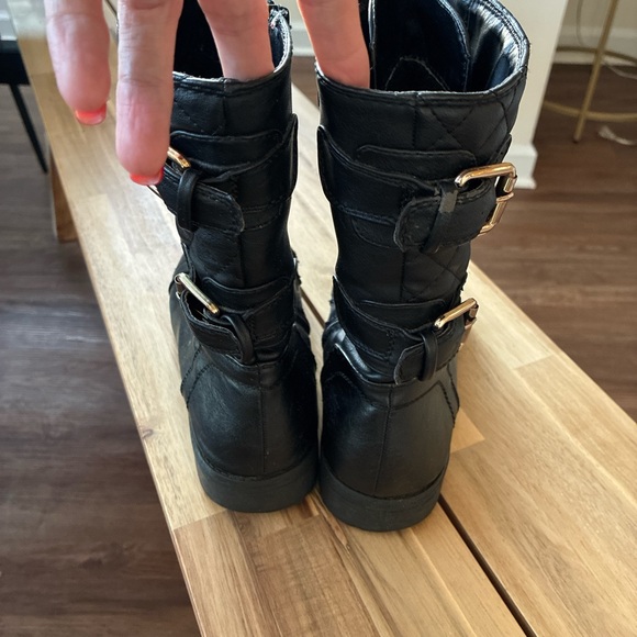 ❄️Quilted Black Combat Boots Size 7.5 - Picture 4 of 8